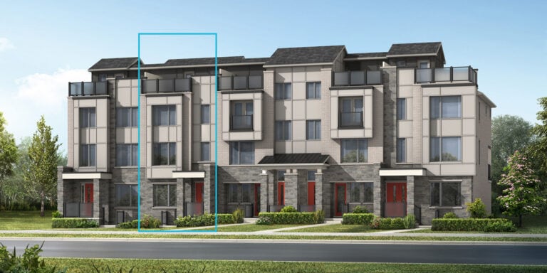 Springwater by Mattamy Homes – The Auburn townhome exterior rendering